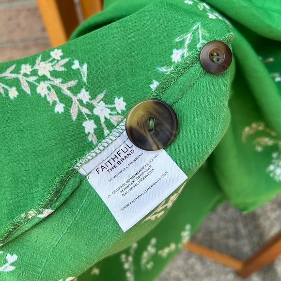 faithfull the brand green floral midi skirt - Picture 6 of 7